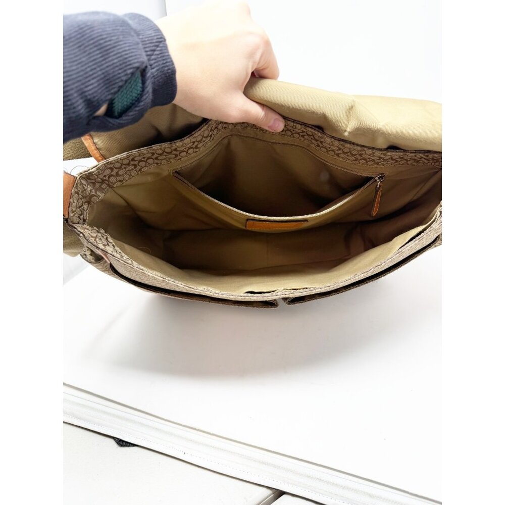 Coach Vintage Y2K Hudson Commuter Messenger Bag F77004 Jacquard‎ Brown Tan - Picture 3 of 9